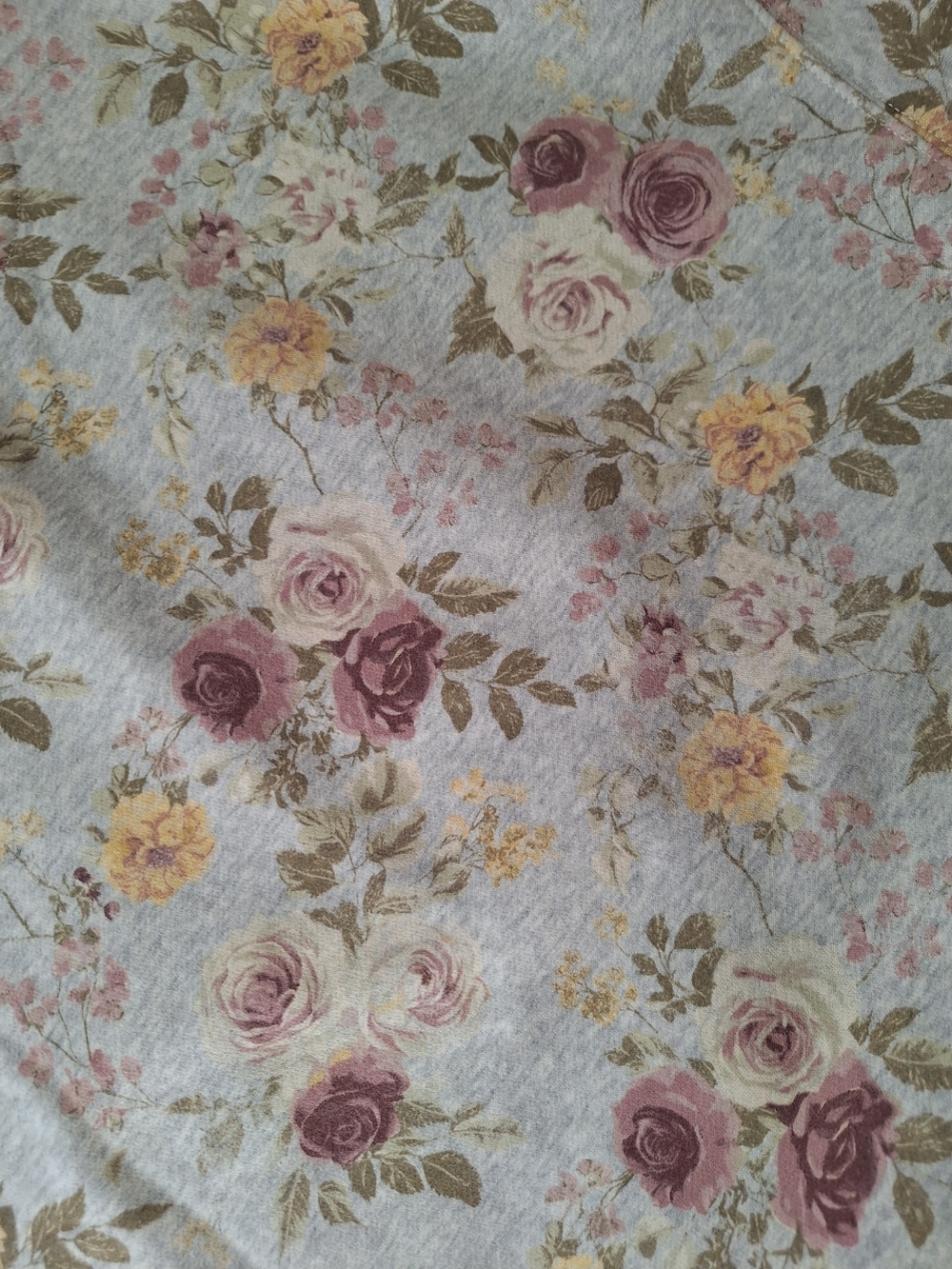 Abercrombie & Fitch Gray Floral Sweatshirt with Pink & Yellow Roses